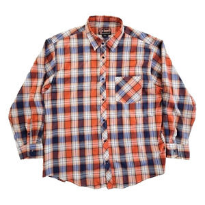 Blac Lacquer Men's 5XL Red Blue Plaid Long Sleeve Button EUC Workwear Streetwear